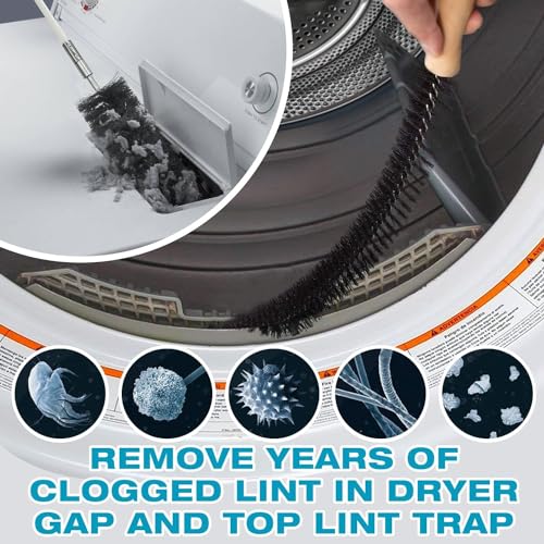 Sealegend 58-Piece 52-Feet Dryer Vent Cleaner Kit, Dryer Cleaning Tools, Omnidirectional Dryer Lint Vacuum Attachment, Dryer Vent Brush, Universal Vacuum & Dryer Adapters (Blue) - size: 52 Feet