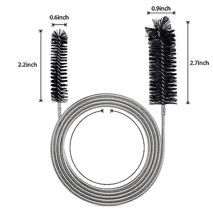 Drain Brush Pipe Cleaning Brush Slim Drain Hole Cleaning Tool Hose Flexible Feeding Tube Cleaning Brush Black Color - style: Two Heads Black Color