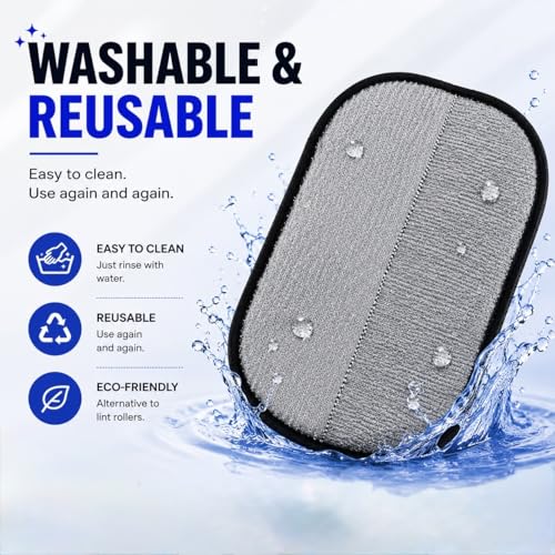 Pet Hair Removal Glove for Dogs & Cats, Newly Upgraded Reusable Electrostatic Pet Hair Remover Tool for Couch, Furniture, Bedding, Clothing & Car Seats