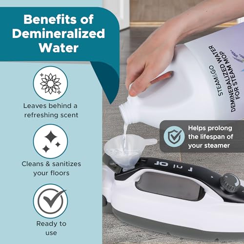 Steam & Go Demineralized Water for Steam Mop – Lavender Scent, 128 Fl Oz | Scented Floor Cleaner Solution, Ready-to-Use, Compatible with Any Steam Cleaner - size: 1 gallon