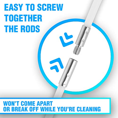 The Professional Dryer Vent Cleaner Kit -(50-Feet) Innovative Lint Remover Reusable Strong Nylon| Flexible Lint Brush with Drill Attachment for Faster Cleaning - size: 50 Feet