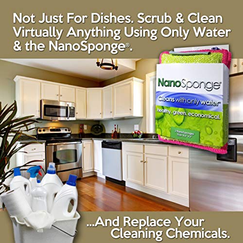 Nano Sponge Cleaning Sponges. Supersized Everyday Heavy Duty Household Kitchen and Dish Sponge. 2 Pack. 4.5 x 3 - size: 4.5x3 Inch (Pack of 2)