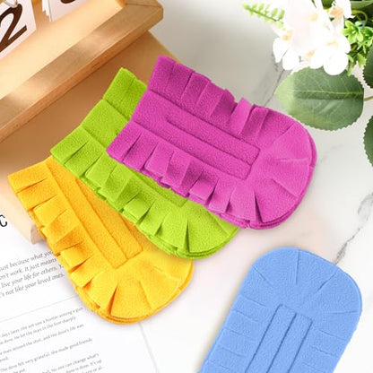 Zubebe 12 Pcs Duster Refill Reusable Fleece Duster Refills Feather Flat Dusters Multi Surface Washable Cleaning Pads Tools for Home, Blinds, Car, Pet, Furniture, Fans (Red,Yellow,Green,Blue) - color: Red, Yellow, Green, Blue