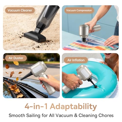 REWONDER Car Vacuum Cleaner High Power, 22000Pa Vacuum Cleaner & 110000RPM Air Duster, Handheld Vacuum with 7800mAh Battery, Storage Bag & Multi-Nozzles for Car, Home, Office - color: Gray