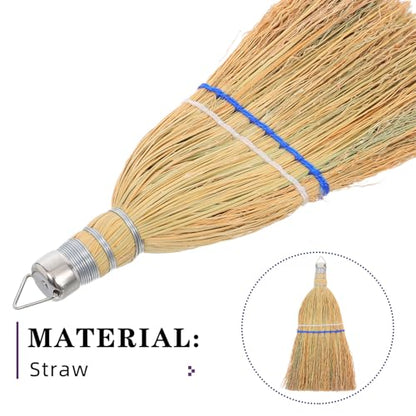 Luxshiny Outdoor Cleaning Broom Handheld Whisk Broom with Hanger Heavy Duty Patio and Yard Sweeping Brush for Driveway Garage and Garden Use
