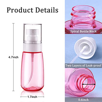 Cosywell Travel Size Spray Bottle TSA Approved 2oz 60ml 3 Pack Leak Proof Fine Mist Spray Bottles Empty Plastic Refillable Mist Sprayer for Perfume Essential Oils Toners Rose Water Cosmetics (3Pink) - color: 3 Pink, size: 2 oz