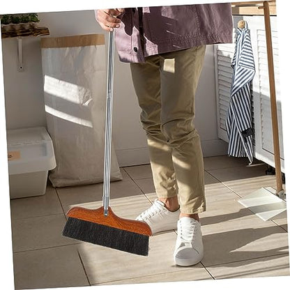 GALPADA Long Handle Soft Bristle Broom Stainless Steel Handle Sturdy Cleaning Tool for Home and Kitchen for Dust and PET Hair Removal