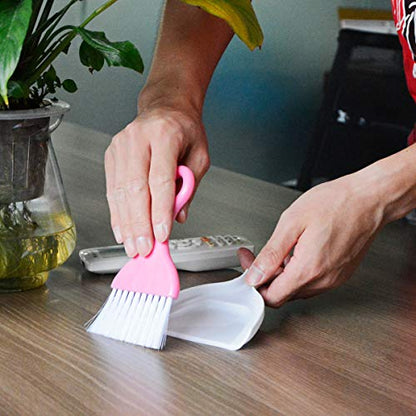 2 Pcs Mini Dustpan Set Brush for Table Whisk Brooms Small Dustpan Broom Set Mini Dust Pans with Brush Tiny Cleaning Table Sweep - size: 2 Set