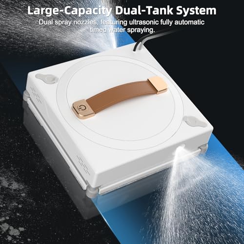 Lcoco&Dream GLE 350 Window Cleaning Robot with 2-Nozzle Dual Spray, Smart Path Planning & Cleaning Modess, Remote Control Smart Window Robot for High-Rise Windows, Mirrors & Glass Doors & Marble