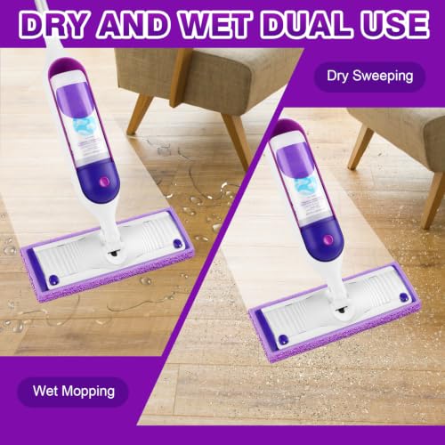 HOMEXCEL Reusable Microfiber Mop Pads for Swiffer PowerMop 8 Pack, Power Mop Pads Refills for 13 ''-15 '' Spray Mop, Machine Washable Pad Replacement for Multi-Surface Floor Cleaning