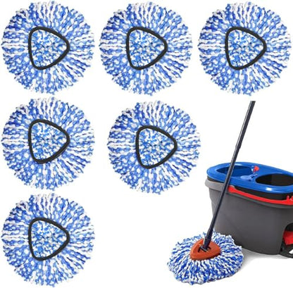 6 Pack Spin Mop Replacement Heads Compatible with Ocedar RinseClean 2 Tank Mop System,Microfiber Mop Refill Heads for O Cedar Cleaning All Hard-surfaced Floor