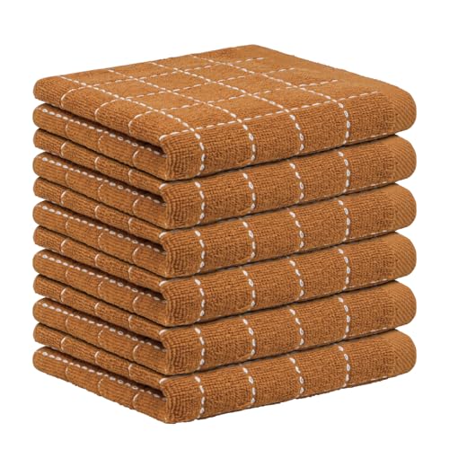 Nialnant 6 Pack Dish Cloths for Washing Dishes, 100% Cotton Reusable Cleaning Rag,Ultra Soft Absorbent, Quick Drying Dish Towels for Kitchen,12x12 Inches Brown - color: Brown, size: 12 x 12 in - 6PCS