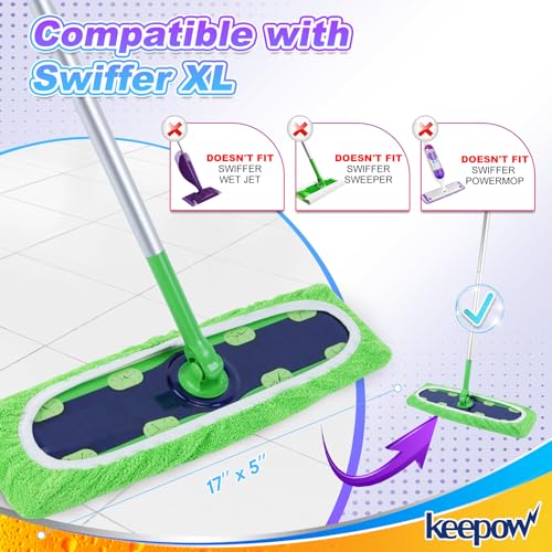 KEEPOW 8 Pack Reusable Mop Refill Pads Replacement Compatible with Swiffer XL Wet Pads Refills,Wet Pads Refill XL for Hardwood Floor Cleaning - color: Green, 8 Pack
