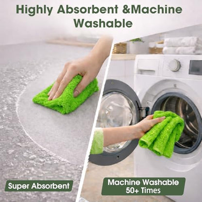 Microfiber Cleaning Cloth Roll - 100 Pack Tear Away Microfiber Paper Towels, Reusable, Washable, Scratch-Free, Kitchen Towels for Car, Home, Kitchen, Glass, Dishes (Neon Green) - color: Neon Green