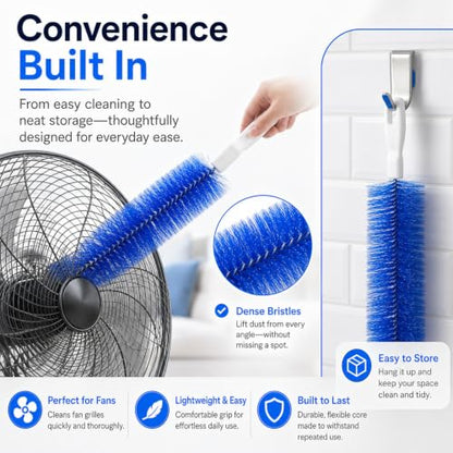 2Pcs Flexible Duster with Bendable Microfiber Head, Reusable Dust Remover, Fan Brush Cleaner for Ceiling Fans, Blinds, Furniture, Cars, Home Cleaning Tool with Soft Washable Fiber Head (Mix 4Pcs) - color: Mix 4pcs