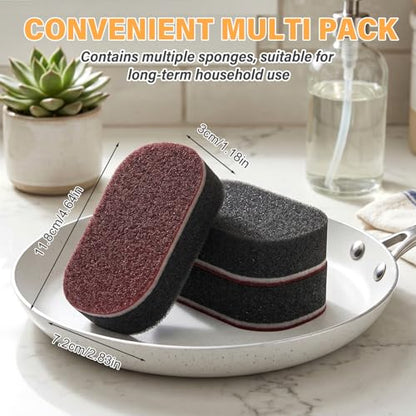 Cleaning Sponges Eraser，2026 New Heavy Duty Scouring Pad，Dish Sponges Kitchen，Shower and Tub Scrubber Sponge for Kitchen, Bathroom, Sink, Floor and Home Cleaning (5 pcs) - color: 5 Pcs