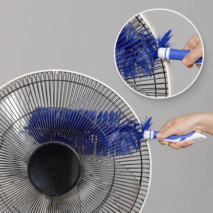 2026 Upgraded Fan Cleaner Brush – Bendable Dusting Tool for Blinds & Electronics, Reusable Microfiber Dust Collector, No-Disassembly Deep Cleaning for AC, Vents (Blue) - color: Blue