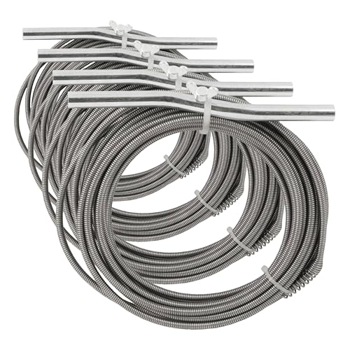 .25-in. Diameter Steel 25-Foot Light Auger for Small to Medium Drains 7710025, Hand-Cranked Toilet Snake and Drain Clog Remover, Plumbing Snake for Toilets and 2-inch Wide Drains (Pack of 4) - size: 25 Feet (Pack of 4)