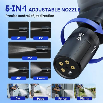 Cordless Portable Handheld Multifunctional Cleaning Tool, 5-in-1 Nozzle Lightweight Tool for Home, Garden Watering, Patio, Deck, Window, and Car Detailing with Toolbox Storage - style: Toolbox Storage