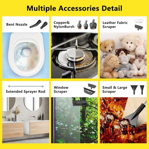 2026 New 3 Level Adjustable Pressurized Handheld Steam Cleaner for Home, 10s Heat-Up Handheld Steamer for Cleaning, 1.6 Qt Tank Portable Steam Cleaner Handheld for Car 1 PCS Yellow