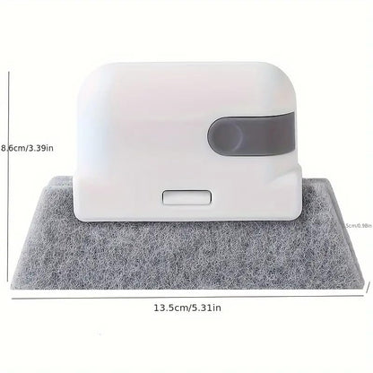 Window Crevice Cleaning Kit 2-in-1 Compact Design Replaceable Felt Pad for Window Tracks Door Gutters Sliding Recesses, Yellow - color: Yellow