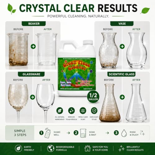 Green Piece® Cleaner – Made in USA - Great on Glass - Cleans tar and resin – 64 Oz (Half Gallon) - style: 64 OZ (Half Gallon)