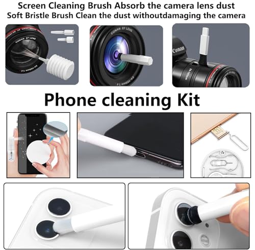20 in 1 Multifunctional Cleaner Kit fit for Electronic Devices, Keyboard Cleaning Kit, Versatile Computer Screen Cleaning Brush Tool for Smartphone,Earbuds Camera Monitor Tablet (Black)