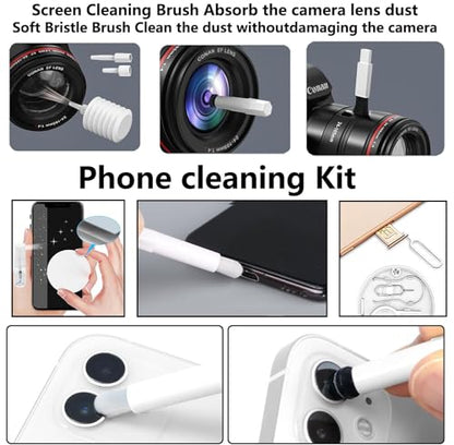 20 in 1 Multifunctional Cleaner Kit fit for Electronic Devices, Keyboard Cleaning Kit, Versatile Computer Screen Cleaning Brush Tool for Smartphone,Earbuds Camera Monitor Tablet (Black)