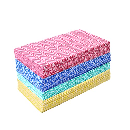 KMAKII Handi Wipe Reusable Cloths - Multi-Purpose Disposable Dish Cloths and Towels, Ultra Absorbent, Fast-Dry, Durable Cleaning Wipes for Kitchen and Home, 4colors, 11.8 x 21 inches, Pack of 80 - color: 3 Color