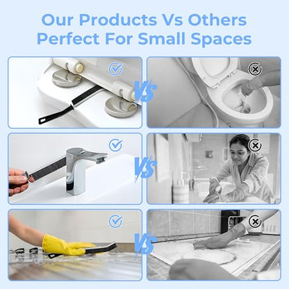Crevice Cleaning Brush, Hard-Bristled Gap Scrub Brush, Toilet Gap Cleaning Brush Tool, for Scrub Small Spaces, Kitchen, Bathroom, Corner, Grout, Sink, Window Tracks, Hinges, 6pcs