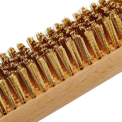 MAXMAN Brass Brush 3Pcs, Soft Brass 8 Rows 20 Bristles Wire Brush for Cleaning Metal Rust, Welds, Home and Kitchen, Wire Scratch Brushes with 10" Beechwood Handle - style: 8 rows 20 bristles 3PCS