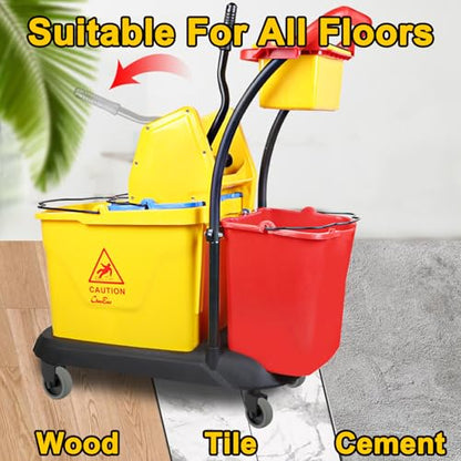 AAGUT Mop Bucket Wheels Replacement 3", Non-Marking TPR Castors Compatible with Rubbermaid Models 7570-L2, 7571,7580,7581,7582 7583, Set of 4
