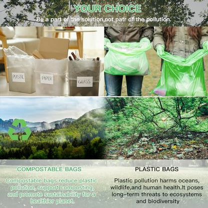 Recycle Trash-Bags 13-Gallon Tall Kitchen - Inwaysin 75 Count Unscented Biodegradable Garbage Bags Easy Tearing Compost Wastebasket Liners for Bathroom Bedroom Office, Clear Green - style: 13Gal-Green-75