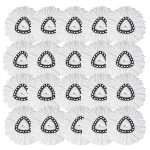 20 Pack Spin Mop Replacement Heads, 100% Microfiber Mop Refill for Easy Wring Compatible with Triangle Spin Mop, 360 Degree Spinning Replace Head for Floor Cleaning - size: 20Pack