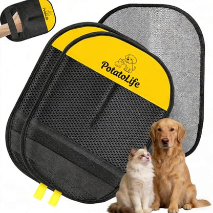 PotatoLife Pet Hair Removal Glove Upgraded Reusable Electrostatic Washable Fur Remover for Dogs Cats, Grooming Mitt for Couch, Sofa, Furniture, Carpet, Clothing and Car Seat, 2-Pack Small - size: 2-Pack Small