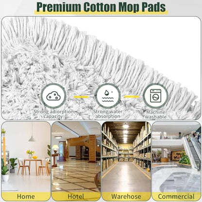 24" Commercial Dust Mop Replacement Padsfor Cleaning Office Garage Hardwood Warehouse, 2 Pack ,Green - color: Green, size: 2 Pack Pads