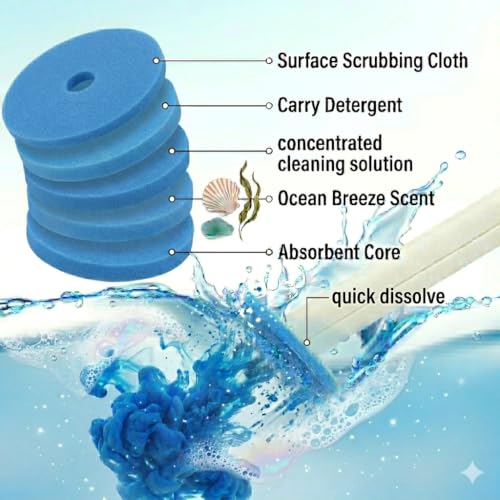 CiLoN 30 Pack Auto-Open Lid Disposable Toilet Bowl Brush & Holder System | Wall-Mounted Disposable Toilet Cleaning Set For Touch-Free Space-Saving Hygienic Modern Bathrooms (Starter Kit + 30 Sponge) - size: Starter Kit + 30pcs Refill Heads