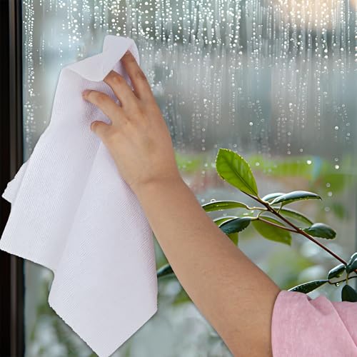 CARTMAN 30 Pack Microfiber Cleaning Cloth, Reusable Tear Away Towels Roll, 12"x12", Multi-Purpose Microfiber Towels Cleaning, Lint Free, Absorbent Cleaning Rags for Kitchen, Car, Glass White - color: 30pk White