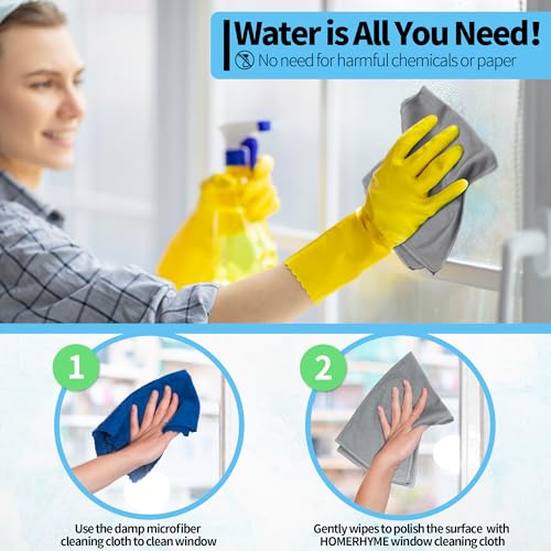 Microfiber Cleaning Cloth - 10 Pack Glasses Cleaning Cloth, 16" x 14" Window Cleaning Rags, Streak Free Lint Free Polishing Cloths Wipes for Eye Glass, Stainless Steel, Windshield, Grey - color: Grey, size: 16" x 14"