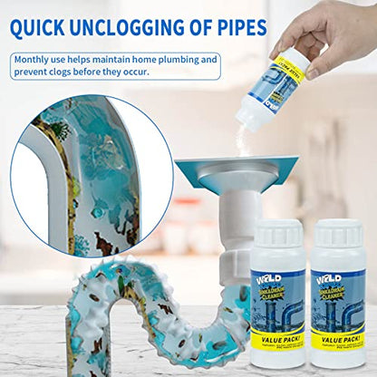 Wild Tornado Pipe Dredge,Powerful Sink Cleaner Powder Fast Foaming for Kitchen Toilet Pipeline Quick Cleaning Tool（4pcs） - size: 4