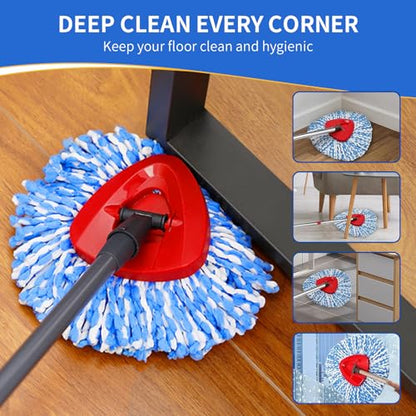 12 Pack Spin Mop Replacement Heads Compatible with Ocedar RinseClean 2 Tank System,Microfiber Mop Refill Heads for O Cedar Cleaning All Hard-surfaced Floor
