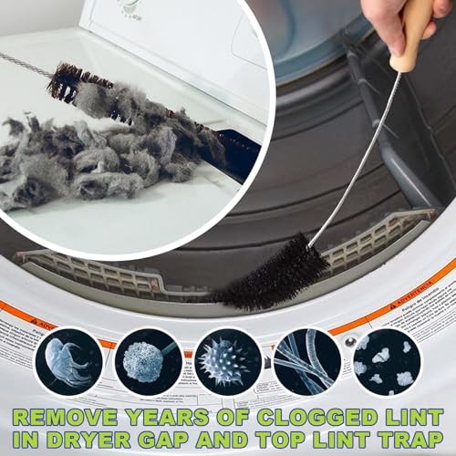 Sealegend 2 Pieces Dryer Vent Cleaner Kit, Dryer Vacuum Hose Attachment and Flexible Lint Brush, Dryer Vent Cleaning Tools for Crevice Lint Trap‌, Black - color: Black