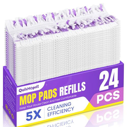 24 Pcs Power Mop Refills Pad, 5X Cleaning Multi-Surface Replacement for Swiffer Power Mop, Wet Pads Refill for Wood Floors & More, Compatible with Swiffer PowerMop Pads & Mopping Refills - size: 24 Pcs - Starter Pack