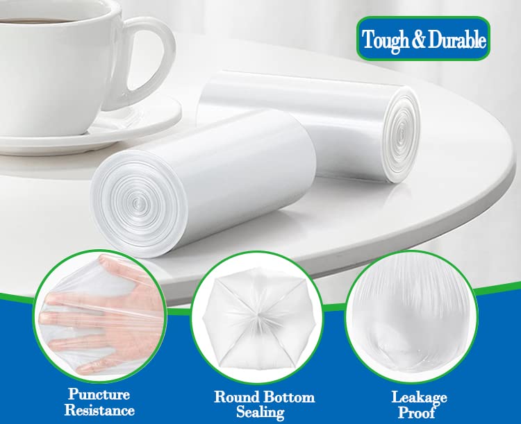 1 Gallon 140 pcs (0.8-1 Gal) Small Clear Trash Bags, Strong 0.8 Gallon 1 Gallon 1.2 Gallon Garbage Bags, Bathroom Trash Can Bin Liners,Mini Bags Waste Basket Liner,Fit 3,4.5 Liter, 0.8-1.2 Gal（1C140) - style: 1Gal Clear-140