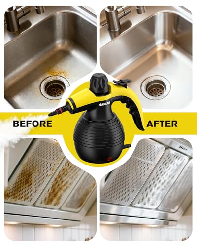 Handheld Steam Cleaner, 1050W Multipurpose Portable Steamer Cleaning with 10 Accessories, Chemical-Free High Pressure For Tile, Grout, Floor, Kitchen, Bathroom, Windows