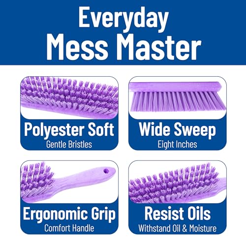 SPARTA 8 Inch Soft Counter Brush with Polyester Bristles and 5 Inch Handle, Color Coded Handheld Broom for Tables Countertops and Foodservice Surfaces, 13 Inch Overall Length, Purple - color: Purple