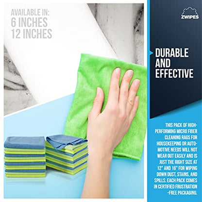 Zwipes 924 Microfiber Cleaning Cloths, 24 Pack - size: 24 Count