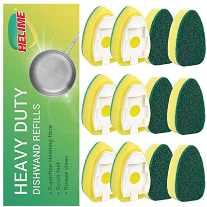 Dishwand Refills Sponges Heads - Non Scratch Dish Wand Refill Replacement, Heavy Duty Scrub Dots Brushes Dispenser, Soap Dispensing Scrubbers, Dishwashing Cleaner Supplies Kitchen Sink Dishwasher Tool - size: 12Pack