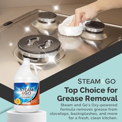 Steam & Go Multi-Purpose Cleaner Spray Refill with Oxy Power for Multi-Surfaces - Removes Stains, Eliminates Odors, & Degreases - Orange Scent, 1 gal - size: 128 Fl Oz (Pack of 1)
