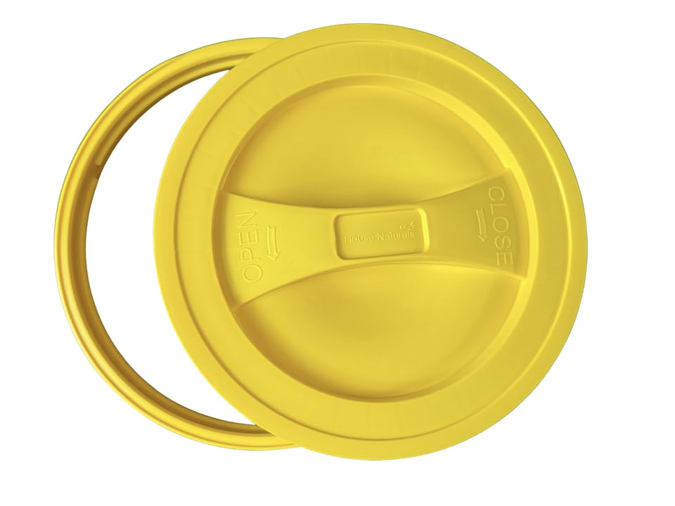 House Naturals 2 Gallon Food Grade - BPA Free Made in USA Buckets Lime Color pails with Screw On Gasket Lids (1, Lime - Yellow lids) - color: Lime - Yellow Lids